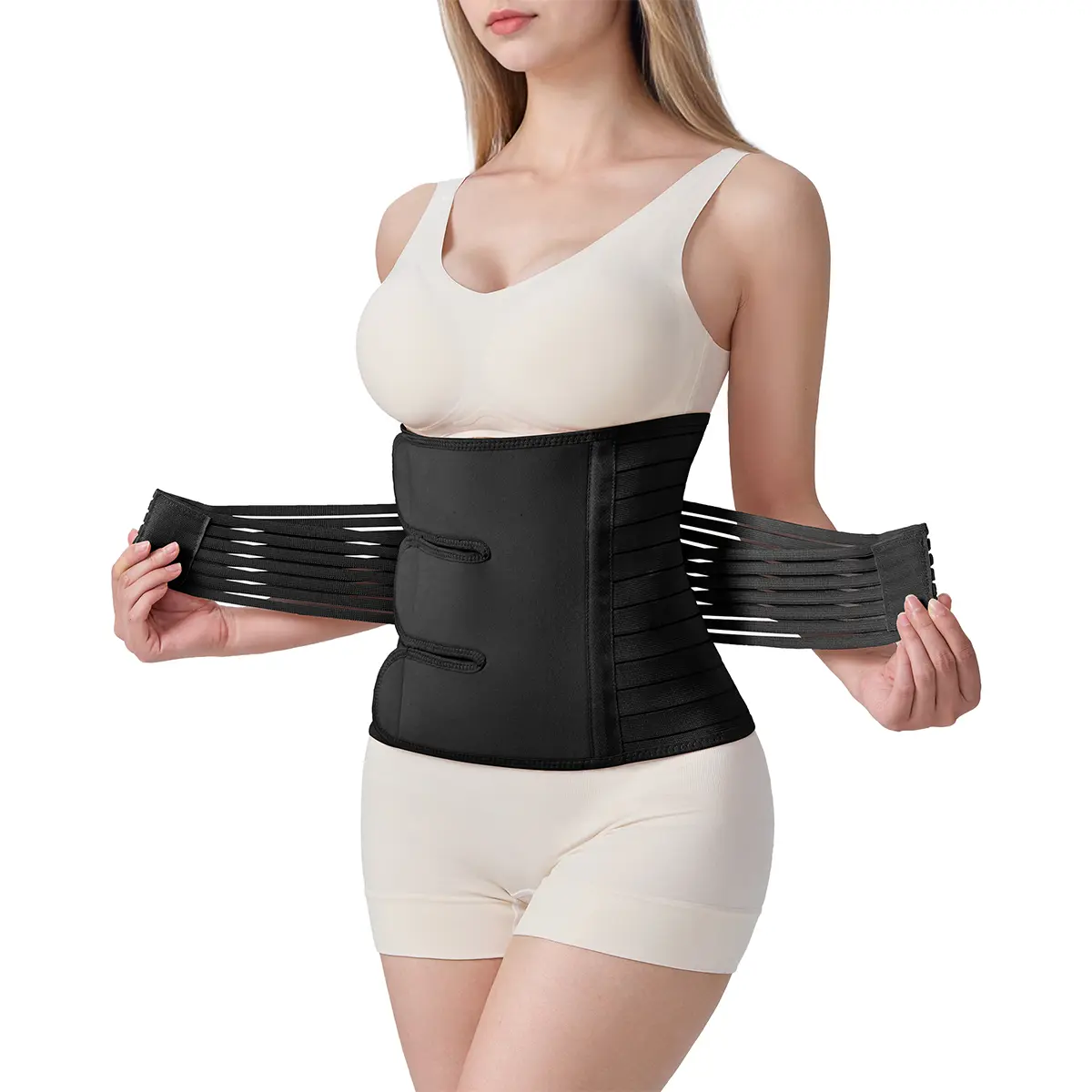 Postpartum Belly Band for Women: Adjustable Compression Wrap for Abdominal & Waist Support C-Section  Birth Recovery Beige M Belts Shapewear Womenswear Bridal Basic