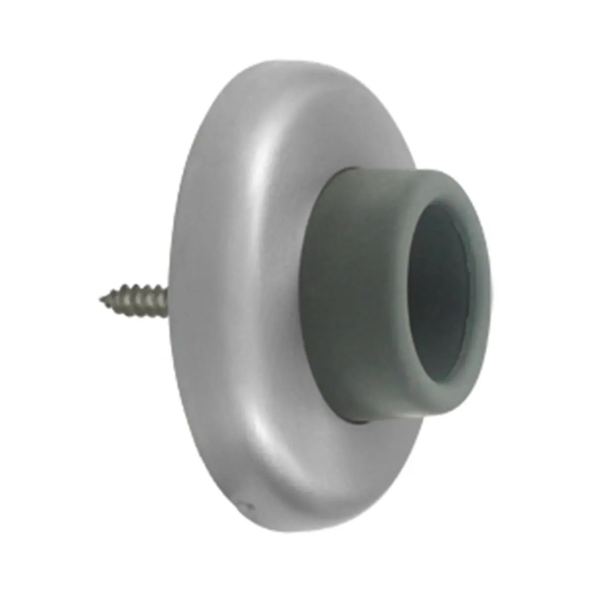Deltana WB250U32D Corrosion Resistant Wall Mount Concave Flush Bumper, 2-1/2" Diameter, 1" Tall, Satin Stainless Steel with Screws