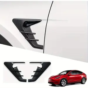 2PCS 2024 2025 Tesla Model Y HW4.0 Side Camera Indicator Protection Cover Decoration Accessories fit for Tesla Model Y with HW4.0 (Glossy Carbon Fiber Pattern)