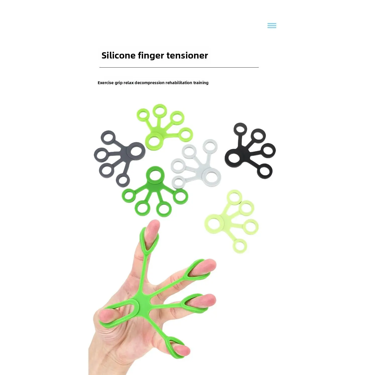 Silicone five-finger puller, finger flexible trainer, grip, wrist flexion and extension training