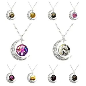 Anime Murder Drones Moon Necklace n and uzi Round Cartoon Handmade Cosplay Kawaii Pendant For Men Women Jewelry Gift Accessories