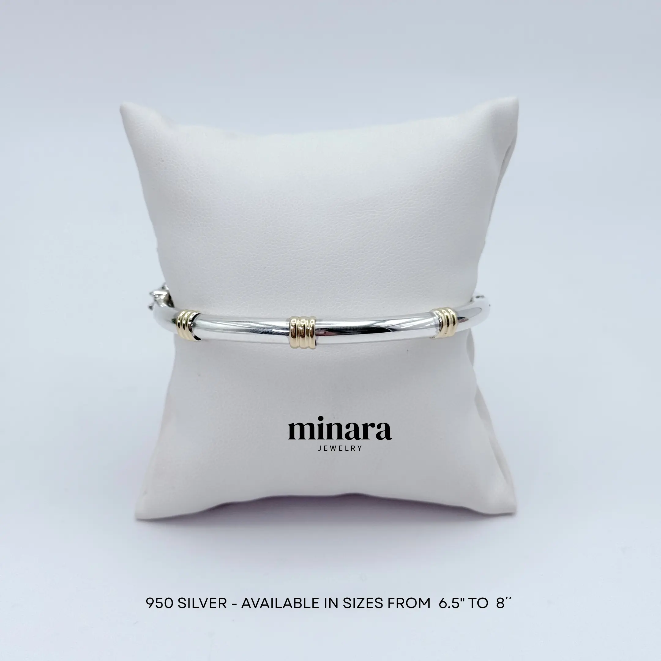 950 Silver Bracelet with Donut Design and Gold Accents for Special Occasions and Everyday Wear