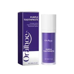 Oralhoe Purple Teeth Whitening Toothpaste - Deep Cleaning for Tartar and Stains, Eliminates Oral Odor, Freshens Breath - This toothpaste can deeply clean teeth, maintain oral hygiene, and effectively reduce pigmentation on the tooth surface.