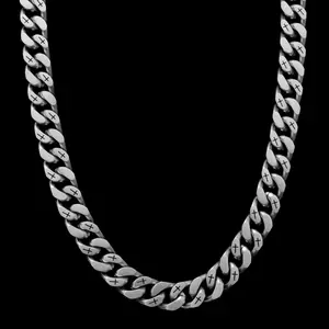 Gemvius Genesis Brushed Cuban Link Chain (10mm) - Engraved Crosses