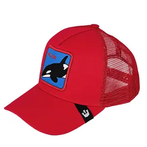 Animal Baseball Cap Cartoon Mesh Embroidery Truck Driver Cap Black Panther Cock Wolf Mesh Cap Lightweight Breathable Dad Hat for Outdoor