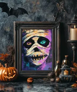 Pastel Mummy Halloween Decor Unframed 8x10 Premium Matte Art Print Artistic Room Decoration Wall Photo Poster