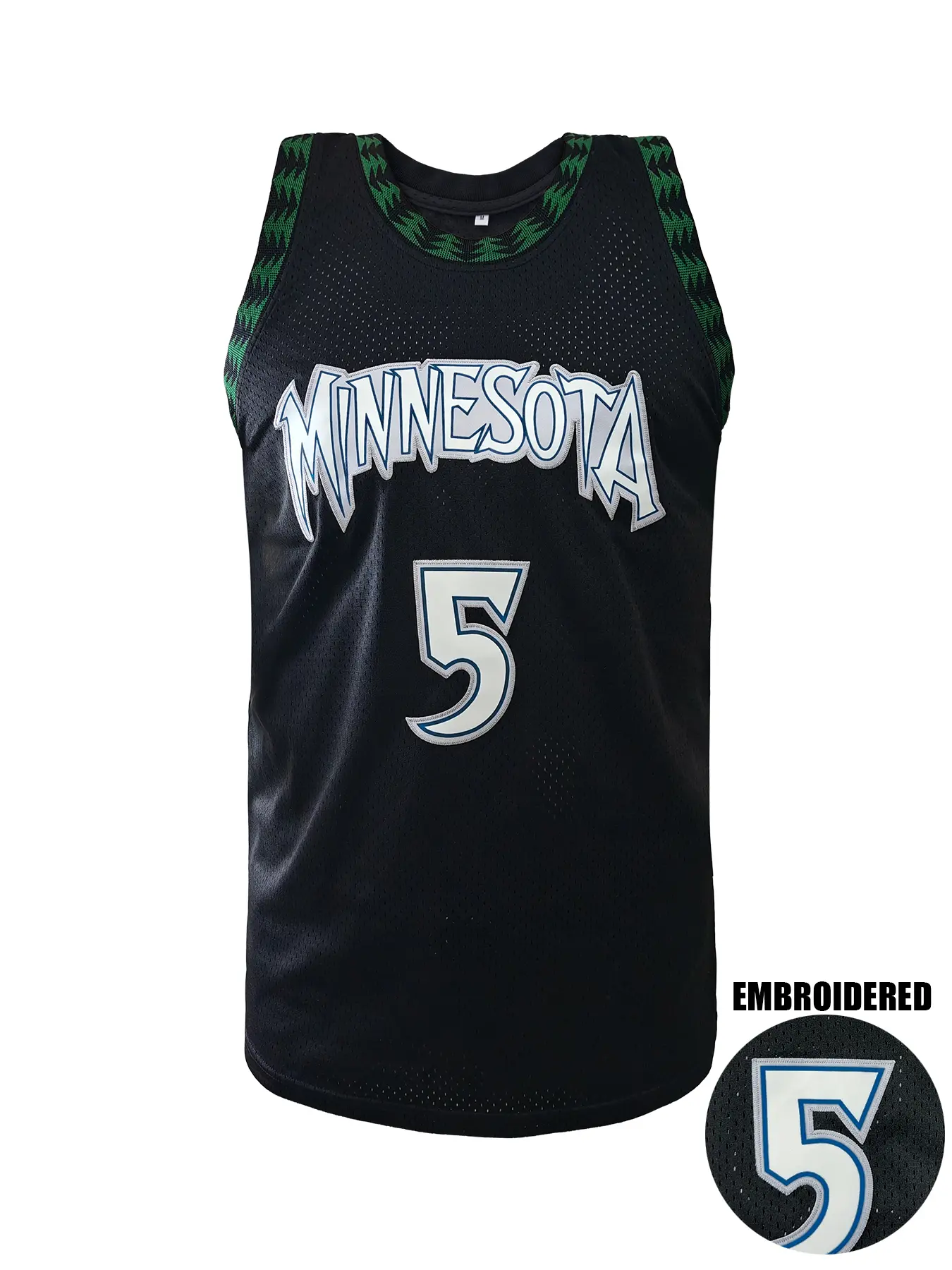 New Men's #5 Basketball Jersey, Loose-Fit Breathable Sleeveless Vest, Casual Embroidered Unisex Sportswear Top for Outdoor Activities & Training