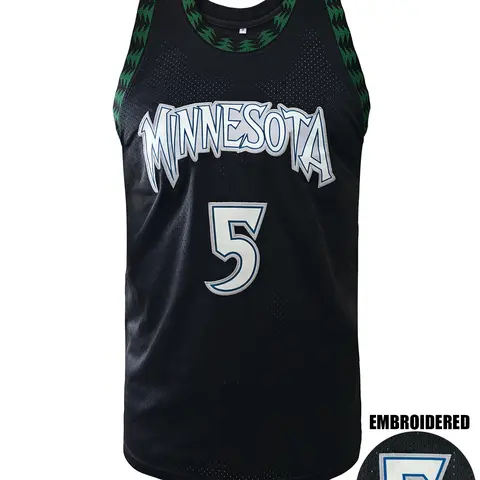 New Men's #5 Basketball Jersey, Loose-Fit Breathable Sleeveless Vest, Casual Embroidered Unisex Sportswear Top for Outdoor Activities & Training