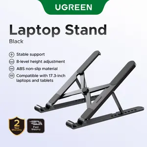 UGREEN Laptop Stand 8-Level Adjustable Ergonomic Foldable Desk Riser Holder for 10–17.3” Laptops & Tablets, Non-Slip Stable Cooling Design