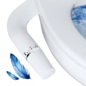 Ultra-Slim  Bidet Attachment for Toilet - Dual Nozzle with Gentle Feminine and Posterior Wash, Adjustable Fresh Water Pressure, Easy Installation, and Durable White Bidet Toilet Seat Attachment for Enhanced Hygiene and Comfort
