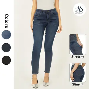 AtSpark Everyday Casual Straight Leg Jeans for Women - Mid Rise Stretchy Denim Womenswear