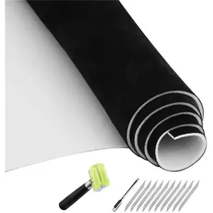 122"x60"Suede Headliner Fabric,Black Headliner Fabric with Foam Backing-Black Suede Headliner Material for Car/Truck/SUV/RV Interior Repair,Includes DIY Tools: Rubber Roller and Craft Knife