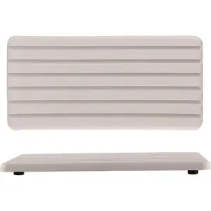 2 PCS Water Absorbent Diatomite Coasters Rectangle, Grooved Design, Water Absorbing Stone Used for Hand Soaps & Plants & toiletries in The Modern Home