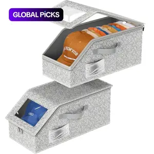 Super Bowl Baseball Cap Storage Box, Collapsible Storage Bin, Folding Storage Box, Foldable Hat Organizer with Labels, Large Capacity for Home Travel and Closet, Multi-Color Options #GLOBAL PICKS