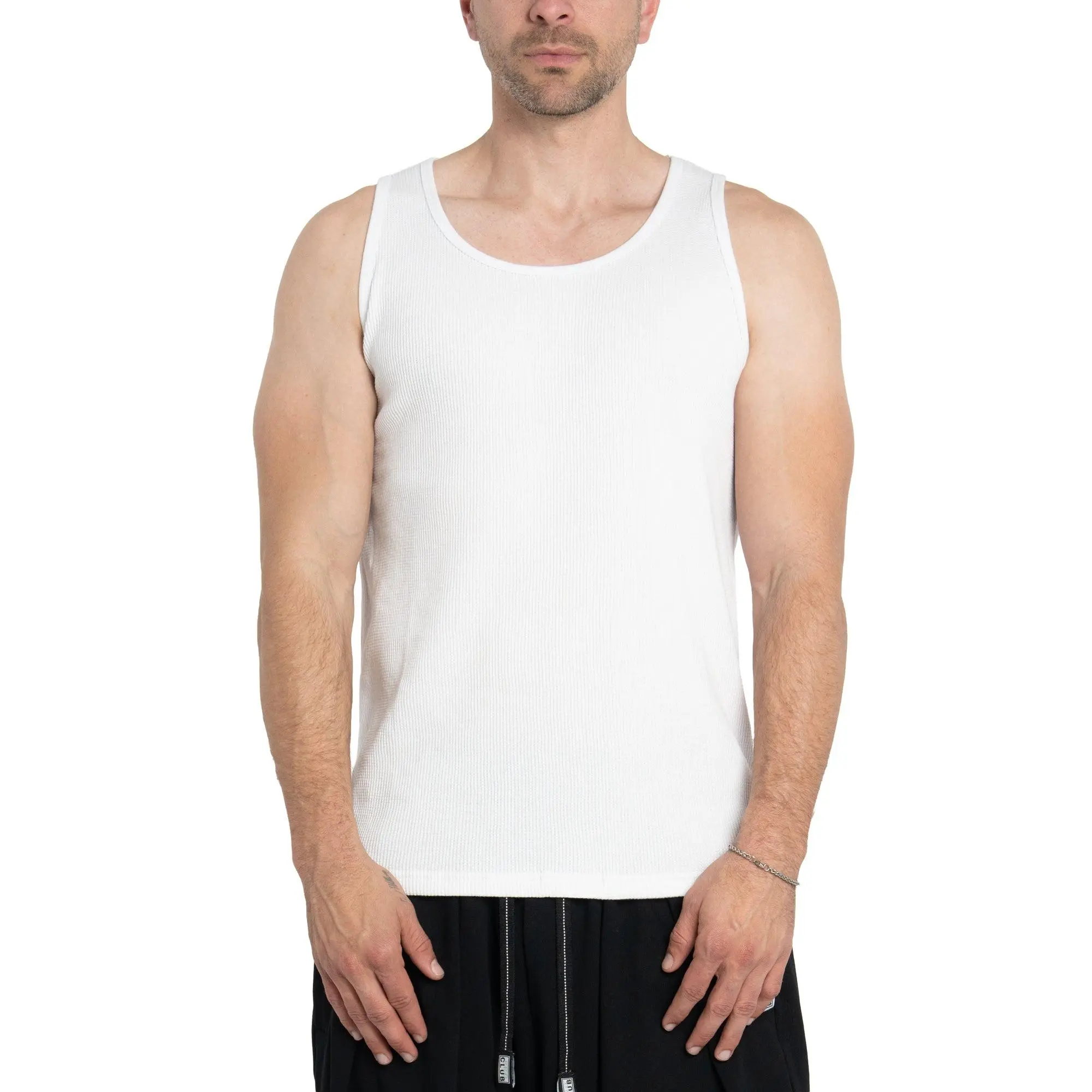Pro Club Men's Heavyweight Ribbed Sleeveless Thermal Tank - Classic Menswear, Polyester-Cotton Fabric Underwear for Standalone Wear