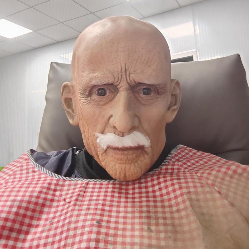 Old Man Mask, Bald Geezer Mask, Funny Man Face Cover, Realistic Mask, Halloween Party Supplies, Masquerade Props, Roleplay Ornament #TOP PICKS