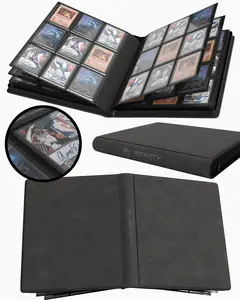 Premium Top Loader Binder for 216 Cards - 9 Pocket Design - Zipper-Enclosed Ringless Toploader Binder with Vintage Outer Cover - Quality Card Storage