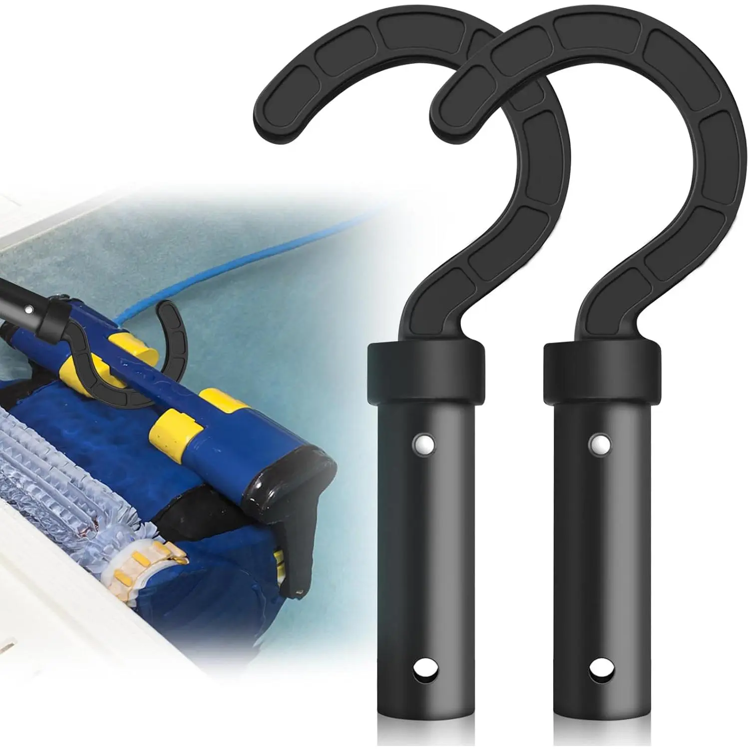 2 count Hook for All Robotic Pool Cleaner Pool Hooks for Poles Accessories, Pool Pole Hooks for All Robotic Pool Vacuum Cleaner, Pool Vacuum Sweeper Hooks for Pool Pole Attaches to Telescopic Poles