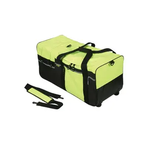 2W International  Large Wheeled Turnout Gear Bag, Lime