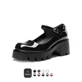 Dream Pairs Women's Mary Janes Platform Heels - Low Chunky Heel, Round Toe, Adjustable Buckle Strap, '90s Retro Oxfords, 1.2" Platform Lift (4.5-6 cm), Cute Women's Shoes, All Seasons Footwear,outdoorfun