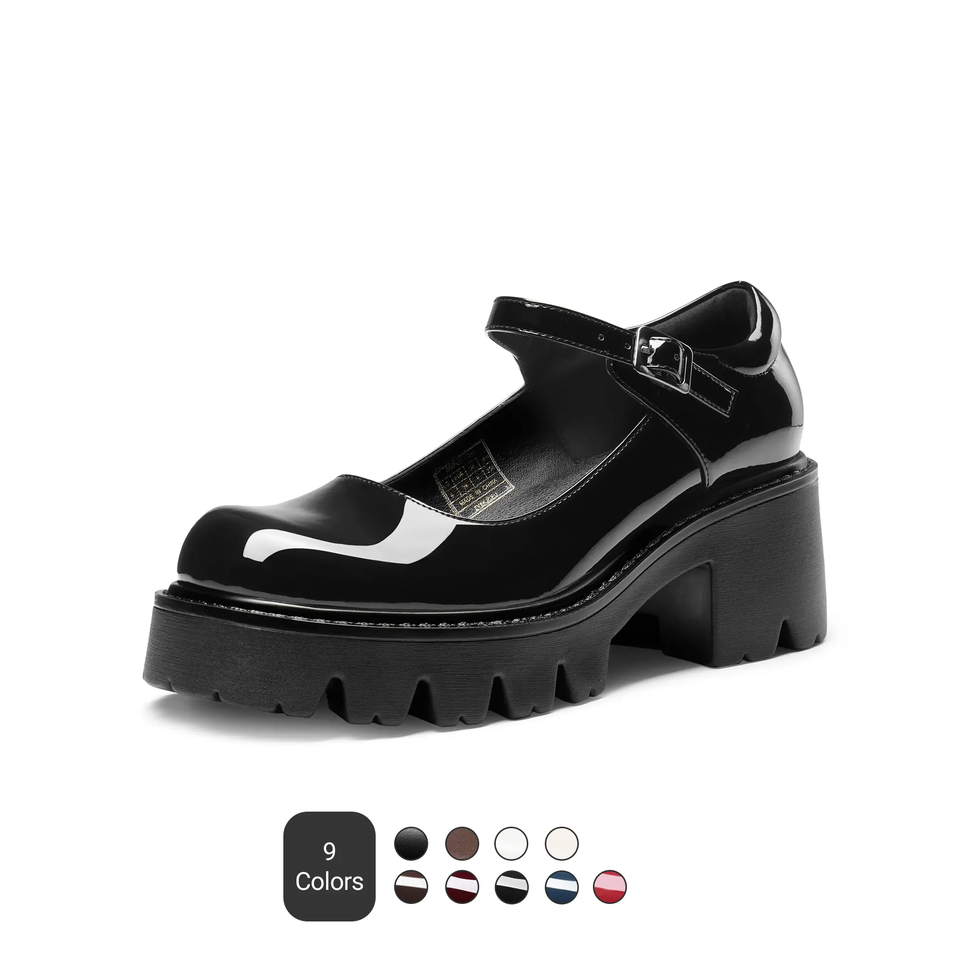 Dream Pairs Women's Mary Janes Platform Heels - 1.2" Platform Lift, Low Chunky Heel, Round Toe, Buckle Ankle Strap, '90s Retro Oxfords, Cute All Season Back to School Footwear, Shoes for Women, Trending Shoes