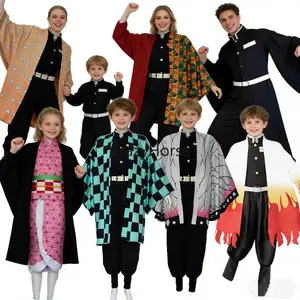 Adult Tanjiro Kamado Nezuko Slayer Cosplay Costumes Youth Women Shinobu Zenitsu Dress Up Kimetsu Cartoon Outfits Jumpsuit