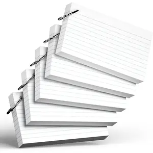 250 Count White Index Cards with Ring 3 x 5 Inch Heavyweight Ruled Index Cards, Flash Cards for School & Office Supplies and  Organization, Durable Study  Note Cards with Ruled Lines