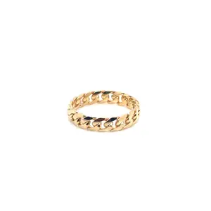 14k Yellow Gold Cuban Link Ring