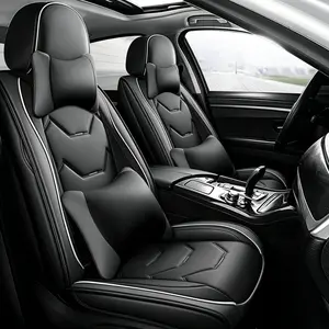 For Subaru Crosstrek 2016-2023/ WRX 2015-2022/ Outback 2010-2023/ Legacy 1995-2023/ Impreza 2012-2023 Luxury Car 5 Seat Covers with Pillows & Storage Bag, Premium Leather Front & Rear Full Set Seat Covers Cushion Auto Interior Decoration Accessories