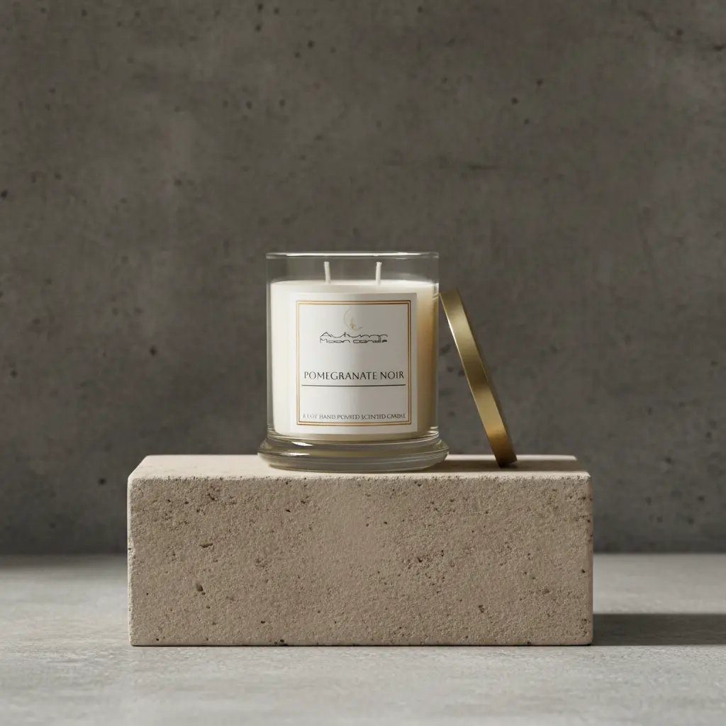 Pomegranate Noir 8.5oz Scented Candle- Pomegranate, Wood, Lavender, Jasmine