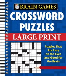 Brain Games - Crossword Puzzles - Large Print (Blue) -- Publications International Ltd - Spiral