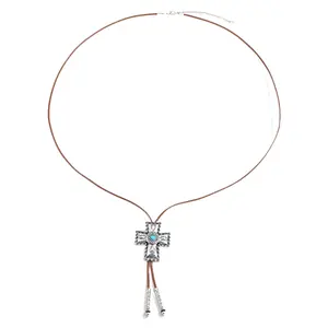 Bolo Tie Elegant Heart Necklaces for Teens Women Carvings Pendant Collar Jewelry