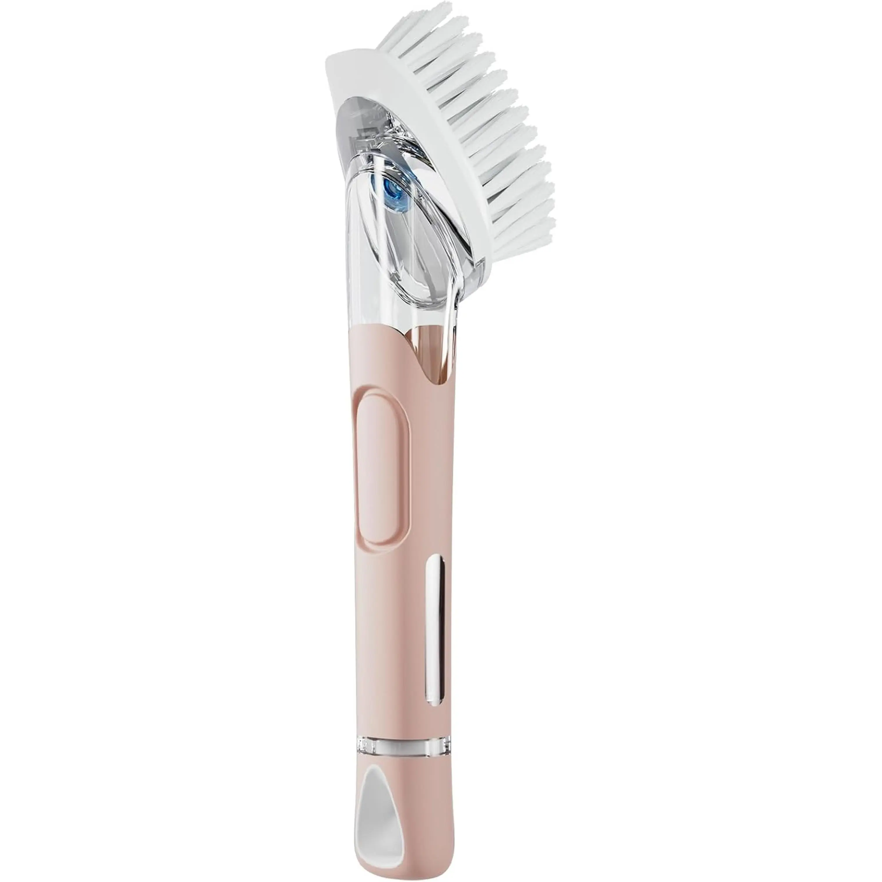 RIMAY Dish Brush with Soap Dispenser, Dish Washing Brush with Handle, Soap Dispensing Dish Brush, Soap Brush for Kitchen Sink, Dish Wand Kitchen Brushes for Dishes/Pans/Pots/Sink (Pink)