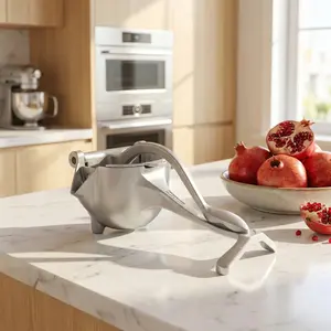 Elevate Your Kitchen with Our Premium Manual Juicer. It features an ergonomic comfort grip handle, durable aluminum construction, and mess-free juicing for oranges, lemons, limes and more. A sophisticated, electric-free essential for healthy living.