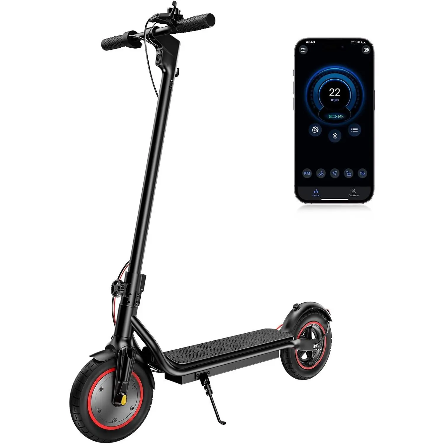 iScooter Electric Scooter for Adults, 23/18/12 Miles Long Range,22/19/18 Mph Top Speed, Commuting Electric Scooter with Cruise Control, Double Braking Systems Escooter for Adults and Teens
