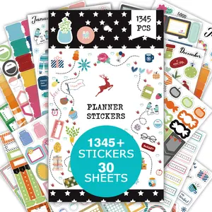 Esthetic Planner Stickers, Monthly Daily Planner Stickers for Calendar Decorating, Planning, Scrapbooking, 28 Sheets/ 1300+ Stickers, Calendar Stickers Includes Festival Theme Journal Stickers