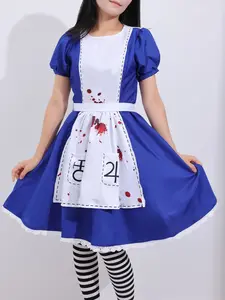 Anime Alice Princess Dress Maid Apron Dress Game Madness Returns Alice Cosplay Costume For Women Girls Halloween Carnival Party