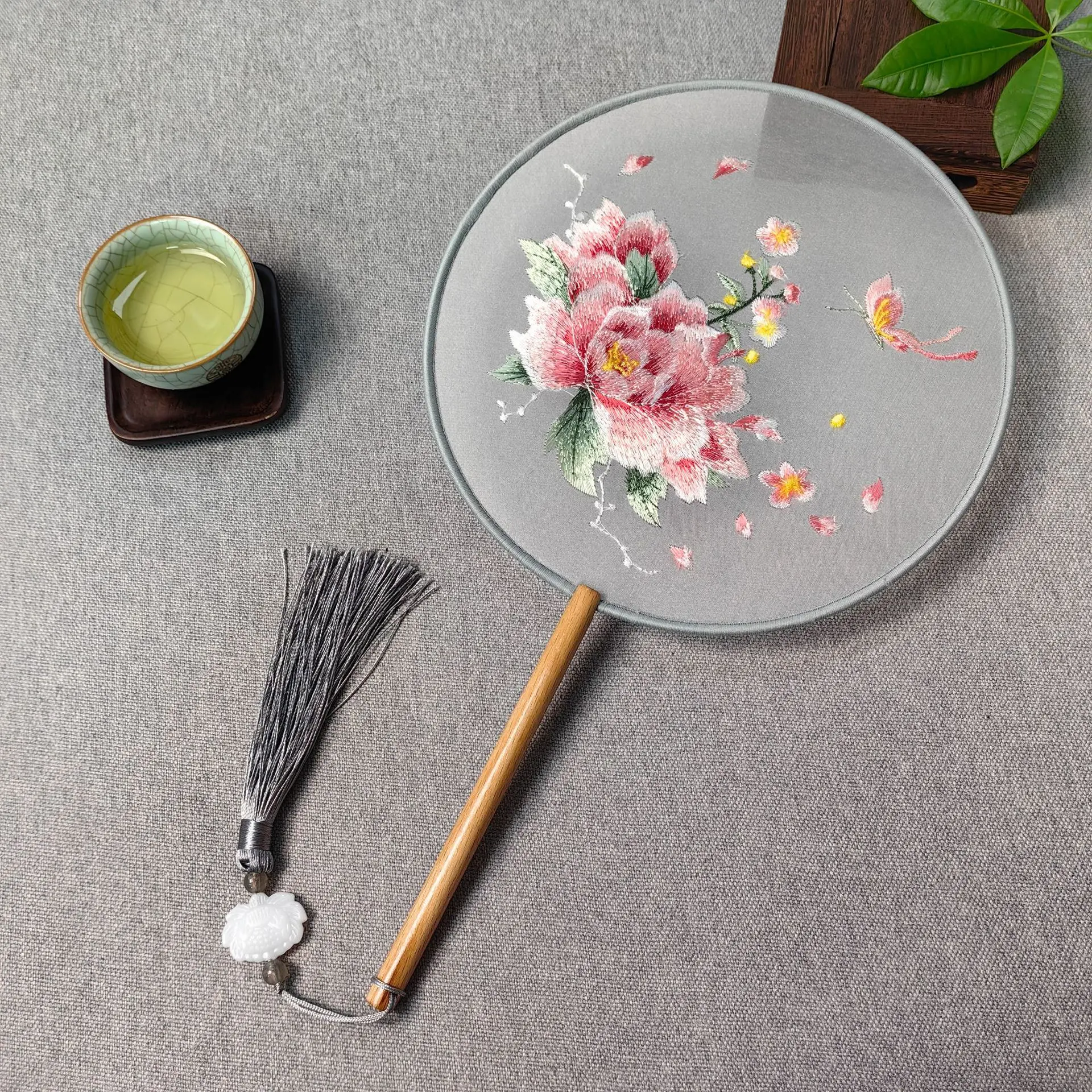 Double-sided embroidery - Exquisite pink peony