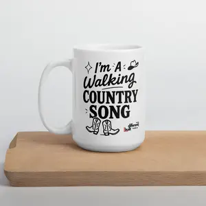 Walking Country Song White Glossy Mug