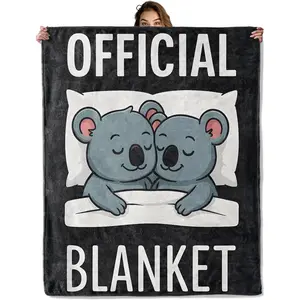 Cute Koala Blanket for Home Decor, Cartoon Animal Design, Boys Girls Women Gifts, Soft Flannel, Lightweight and Breathable, Ideal for Couch Cabin Bedroom Office Dorm