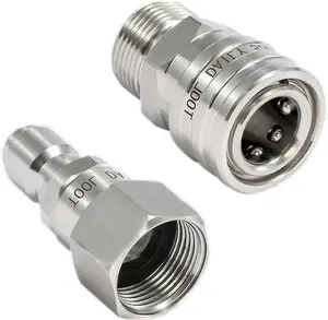 Tool Daily Pressure Washer Adapter Set with Swivel, M22 14mm to 3/8" Quick Connect, Stainless Steel Quick Disconnect Swivel for Power Washer Hose, 5000 PSI