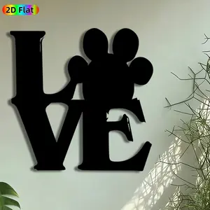 1pc LOVE Letters Metal Wall Art, Mickey Mouse Silhouette Statue Mural, Artistic Metalwork, Intricate Craftsmanship, Perfect for Valentines Day, Wedding Decor, Perfect for Living Room Bedroom Studio Decor, Ideal Gift for Disney Enthusiasts.