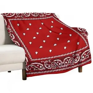 Red bandana Throw Blanket Sofa Blankets Blankets For Sofas Kid'S Blanket Fluffy Soft Blankets blankets for beds Thanksgiving holiday gifts for family, friends and children