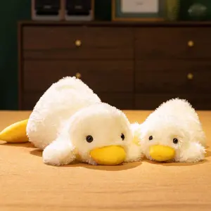 45-75CM Cute Cartoon Anime Party Pose Yellow Duck Stuffed Toy Kawaii Duck Children's Soothing Doll Pillow Handmade Birthday Gift