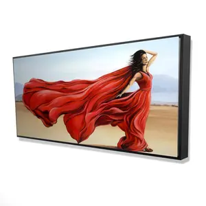Begin Home Decor 2081-2448-FA16 24 x 48 in. Red Dress in the Desert - Framed Canvas Home Decor