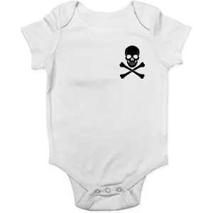 GKrepps Skull and Crossbones Pocket Design Gothic Bodysuit Infant Baby Clothes Creeper
