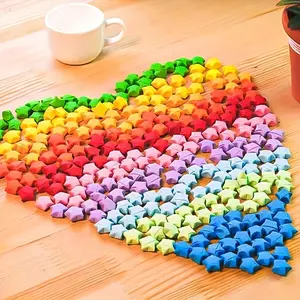 540pcs Gradient Star Origami Paper, Glow-In-The-Dark Stars, Fluorescent Star Strips, Perfect for Craft Projects, Lucky Stars and Decorations