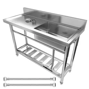Stainless Steel Utility Sink, Heavy-Duty Kitchen Sink with 360° Faucet, 198 LBS Single Bowl Sink, Easy Assembly laundry & utility room sinks, Rust-Proof for Kitchen, Laundry, Outdoor
