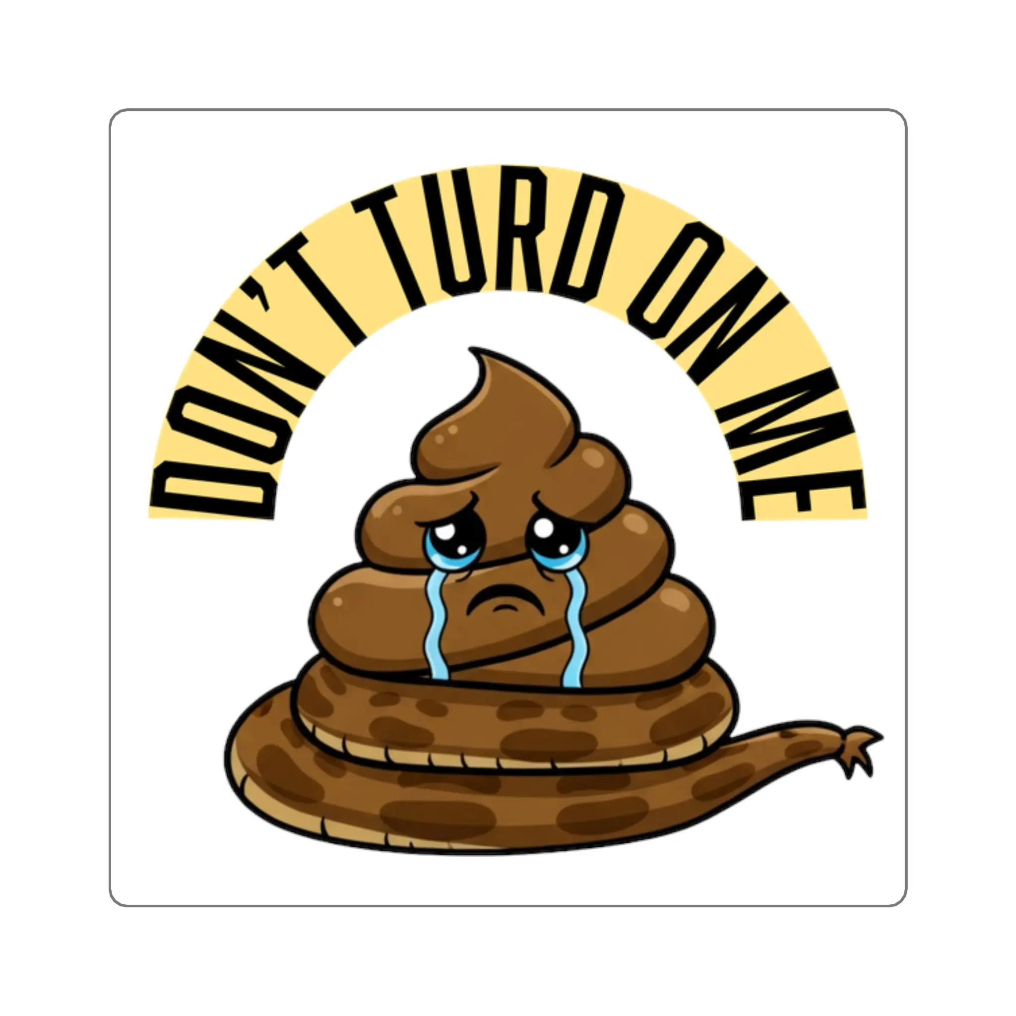 Funny Poop Emoji Square Sticker, Hilarious Laptop Decal, Cute Water Bottle Label, Joke Car Bumper Sticker, Silly Scrapbook Decoration