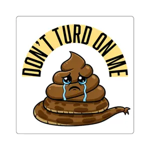 Funny Poop Emoji Square Sticker, Hilarious Laptop Decal, Cute Water Bottle Label, Joke Car Bumper Sticker, Silly Scrapbook Decoration